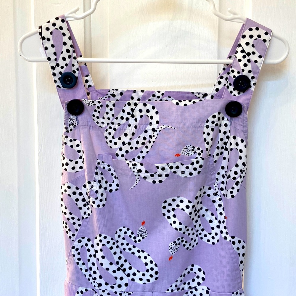 NOOWORKS Marcotti Purple & White Snake Pattern Overalls Size Small
